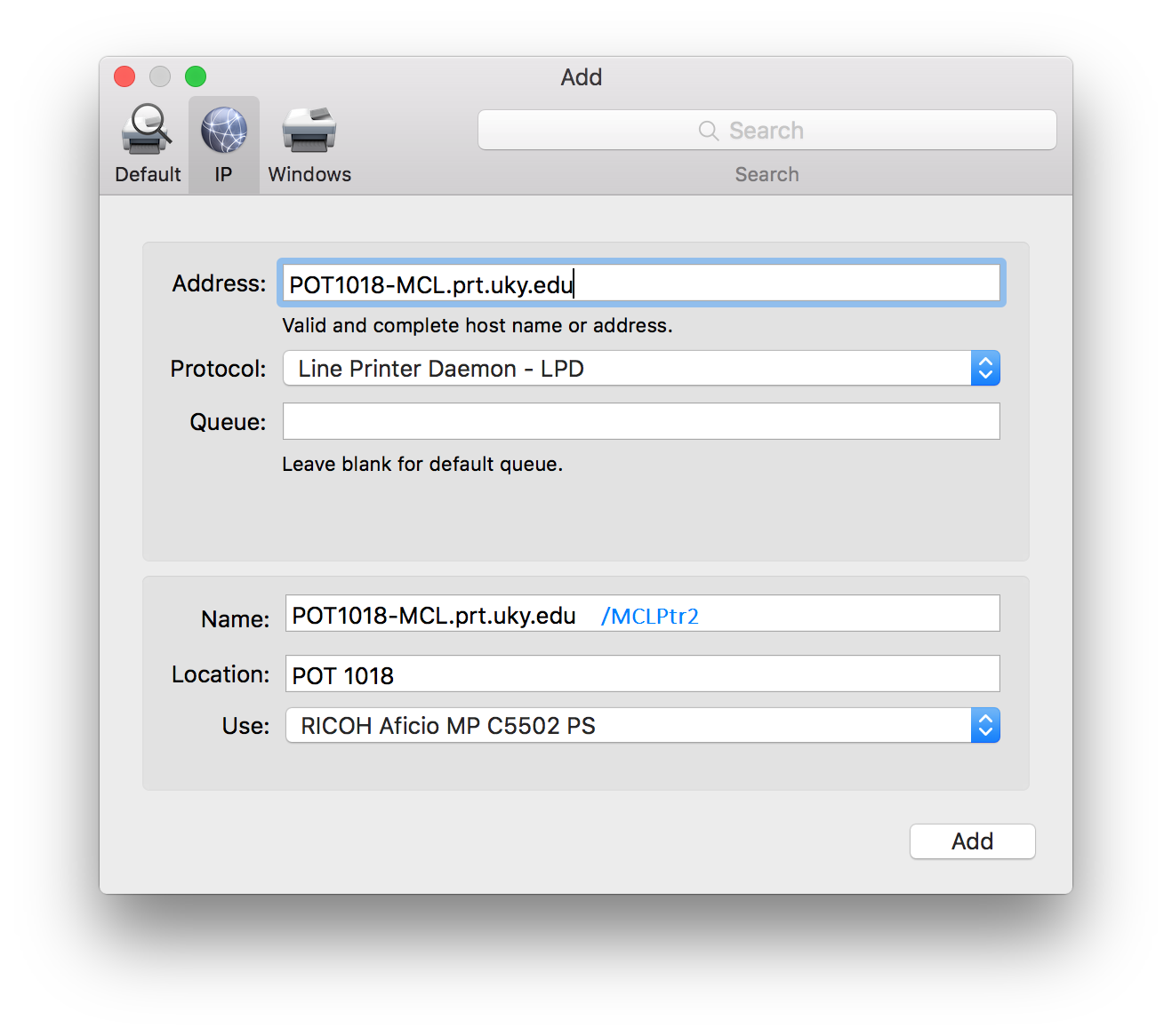 set copy code for ricoh printers on a mac
